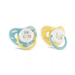 Baby Care cumlík s krytom 2 ks 6M+ žltá/modrá