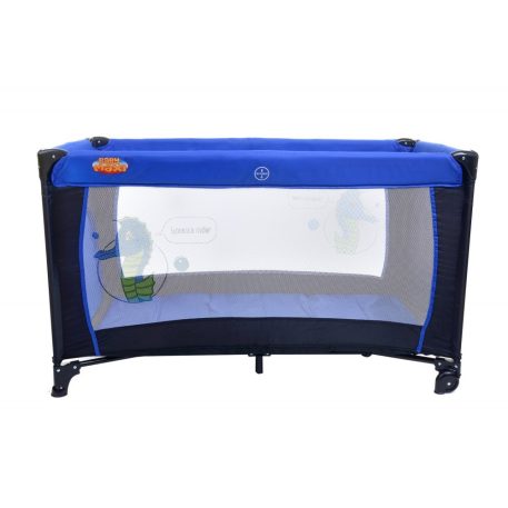 BABYMAXI utazóágy kék-fekete színben ajándék szúnyoghálóval
