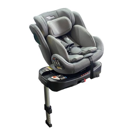ISOFIX 360° otočná autosedačka Mama Kiddies Felix i-Size s podpornou nohou – v sivej farbe + darček: chrbtová opierka