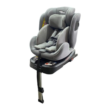 ISOFIX 360° otočná autosedačka Mama Kiddies Felix i-Size s podpornou nohou – v sivej farbe + darček: chrbtová opierka