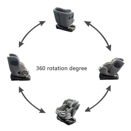 ISOFIX 360° otočná autosedačka Mama Kiddies Felix i-Size s podpornou nohou – v sivej farbe + darček: chrbtová opierka