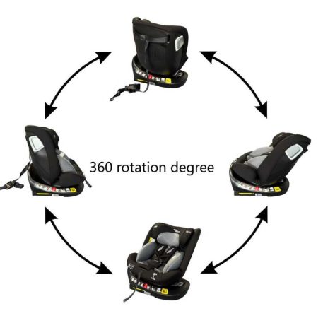 ISOFIX 360° otočná autosedačka Mama Kiddies iSize Capry (40–150 cm) v čiernej farbe + darček