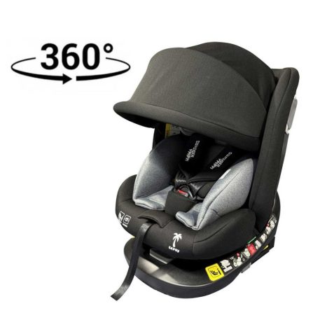 ISOFIX 360° otočná autosedačka Mama Kiddies iSize Capry (40–150 cm) v čiernej farbe + darček