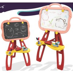   Obojstranná magnetická kresliaca tabuľka s bohatou výbavou - červeno-ružová