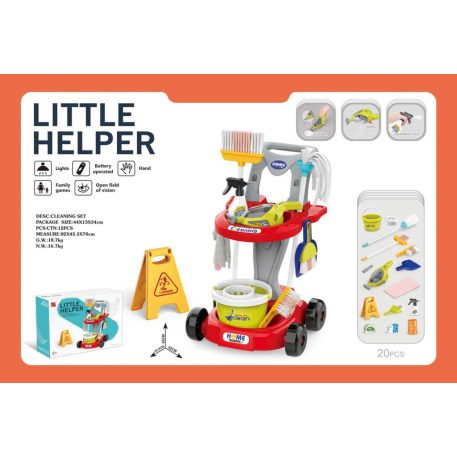 20-dielna upratovacia súprava Mama Kiddies Little Helper s doplnkami – červená farba
