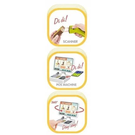 Luxury hračkársky supermarket s príslušenstvom v modrej farbe-60 kusov 