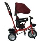 Mama Kiddies Major Trike tricikli szülőkormánnyal és lábtartóval piros színben (360°-ban forgatható ülés)