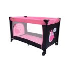 BABYMAXI utazóágy pink-fekete színben ajándék szúnyoghálóval