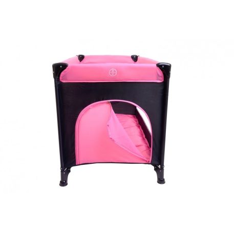 BABYMAXI utazóágy pink-fekete színben ajándék szúnyoghálóval
