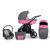 Mama Kiddies Titan 3az1-ben multifunkciós babakocsi pink színben + ajándék