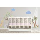 Mama Kiddies Sofie Dreams 5-dielna detská posteľná bielizeň s 360° roštom Dancing Bunny v sivej farbe