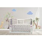 Mama Kiddies Sofie Dreams 5-dielna detská posteľná bielizeň s 360° roštom Dancing Bunny v sivej farbe