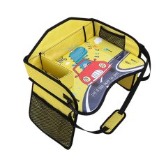 Hordozható asztalka autós mintával - sárga színben