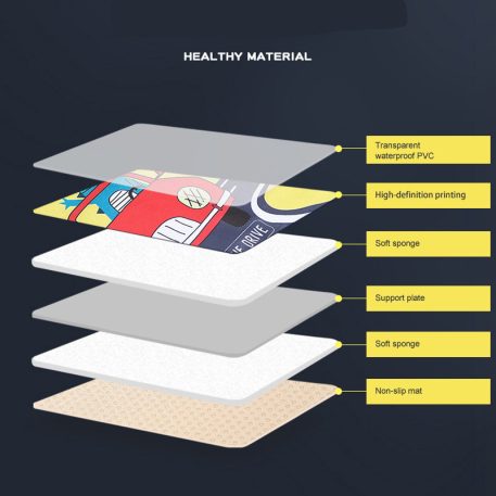 Hordozható asztalka autós mintával - sárga színben