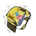 Hordozható asztalka autós mintával - sárga színben