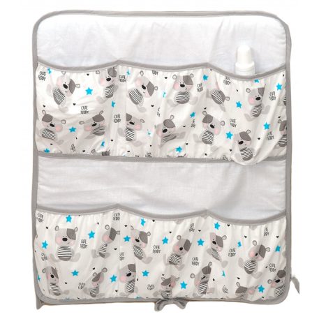 Mama Kiddies Baby Bear vreckový organizér v sivej farbe so vzorom medvedíka