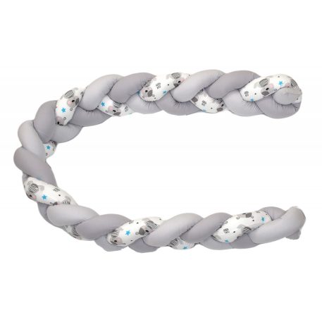 Mantinel 240 cm v sivej farbe so vzorom medvedíka