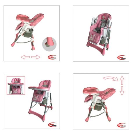 Mama Kiddies ProComfort rózsaszín angyalkás multifunkciós etetőszék + Ajándék