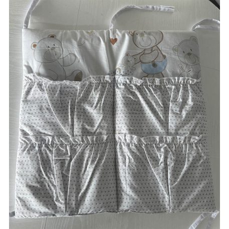 Mama Kiddies Sofie Dreams závesný organizér so vreckami sivý - Teddy Play