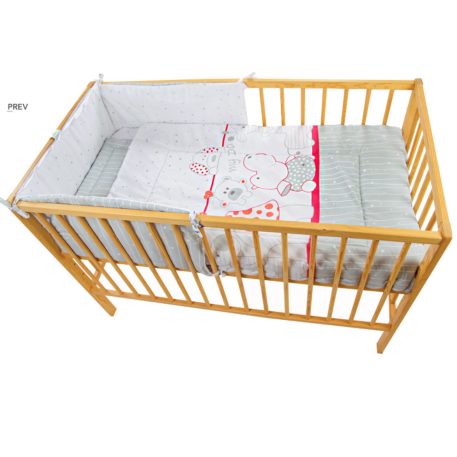 Mama Kiddies Sofie Dreams 4-dielna detská posteľná bielizeň s 180° mantinelom v červenej farbe - My Zoo Red