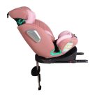 ISOFIX 360° otočná autosedačka Mama Kiddies iSize Journey Extra (40–150 cm) v ružovej farbe s podpornou nohou + darček slnečná clona a opierka nôh