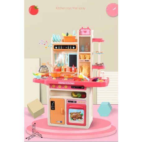 65 kusová Mama Kiddies KitchenStar set detská kuchynka - v ružovej farbe