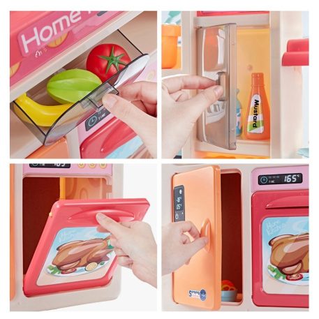 65 kusová Mama Kiddies KitchenStar set detská kuchynka - v ružovej farbe
