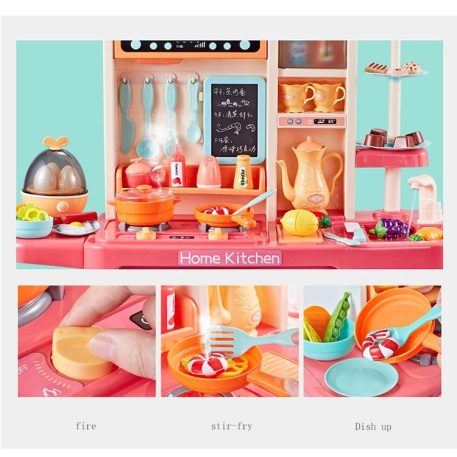 65 kusová Mama Kiddies KitchenStar set detská kuchynka - v ružovej farbe