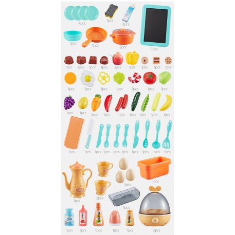 65 kusová Mama Kiddies KitchenStar set detská kuchynka - v ružovej farbe