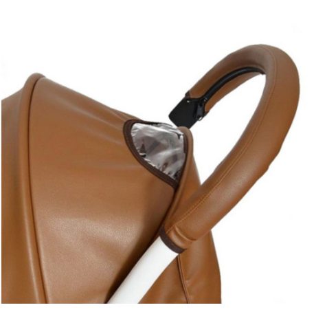 Kožený poťah madla na kočíky Mama Kiddies 3v1 v hnedej farbe