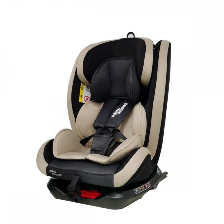 ISOFIX-es 360°-ban forgatható Mama Kiddies Rotary Protect GT biztonsági autósülés (0-36 kg) bézs színben ajándék napvédővel