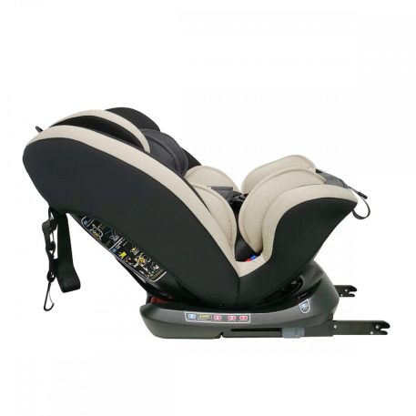 ISOFIX-es 360°-ban forgatható Mama Kiddies Rotary Protect GT biztonsági autósülés (0-36 kg) bézs színben ajándék napvédővel