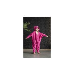   Otvorený osuškový overal - jednofarebná hviezda veľká (80-104 cm) - ružová