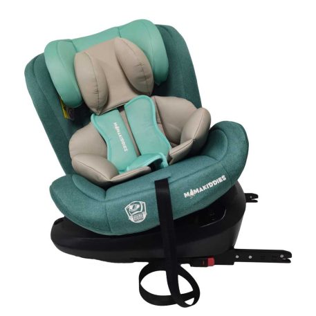 ISOFIX-ová 360° rotačná bezpečnostná autosedačka Mama Kiddies Racing (40 - 125 cm) v zelenej farbe + darček ochranný vankúš hlavy