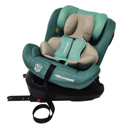 ISOFIX-ová 360° rotačná bezpečnostná autosedačka Mama Kiddies Racing (40 - 125 cm) v zelenej farbe + darček ochranný vankúš hlavy