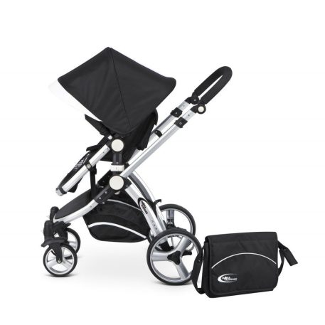 Mama Kiddies Prémium Baby 3 az 1-ben babakocsi  kiegészítőkkel fekete-fehér színben + Ajándék