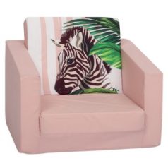   Mama Kiddies Jednolôžková rozkladacia pohovka - Zebra on Pink