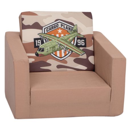 Jednolôžková rozkladacia pohovka Mama Kiddies - Military Jet