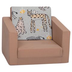   Mama Kiddies Jednolôžková rozkladacia pohovka- Safari on Grey