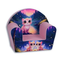 Prémiová detská kreslo Mama Kiddies - Pink Kitten