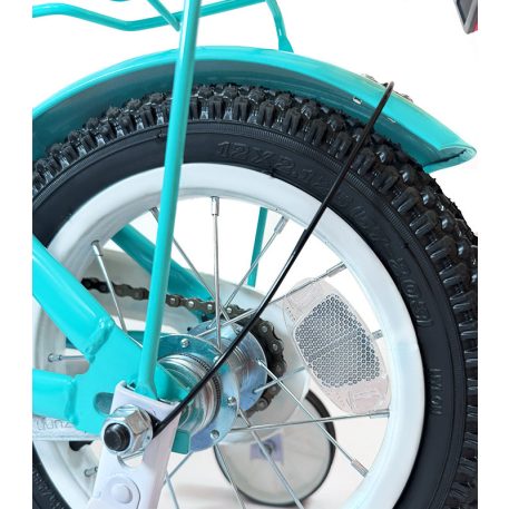 Kelly detský bicykel s rodičovskou rukoväťou – mentolový 12" + darček