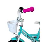 Kelly detský bicykel s rodičovskou rukoväťou – mentolový 12" + darček