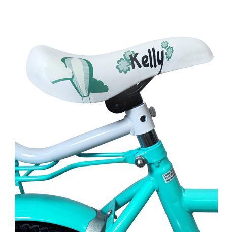 Kelly detský bicykel s rodičovskou rukoväťou – mentolový 12" + darček