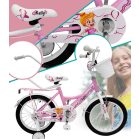 Kelly detský bicykel s rodičovskou rukoväťou – ružový 16" + darček