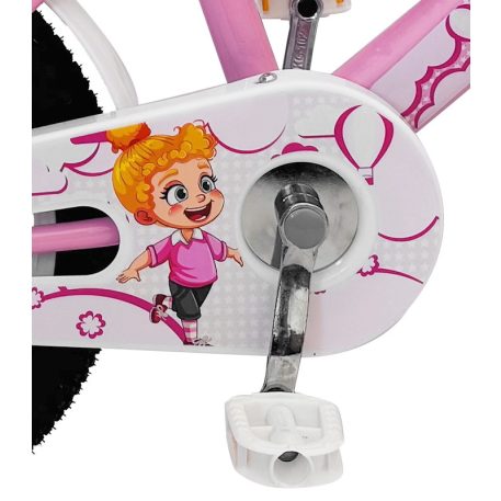 Kelly detský bicykel s rodičovskou rukoväťou – ružový 16" + darček