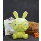 Svietivé nočné svetlo so zajačikom a okuliarmi v zelenej farbe