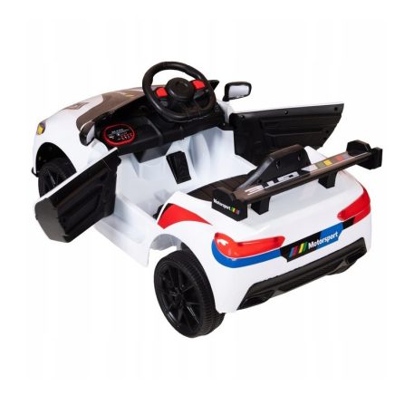 Biele športové elektrické auto GTE pre deti s diaľkovým ovládaním