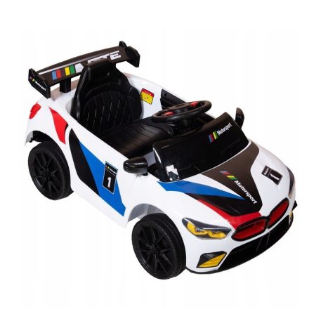 Biele športové elektrické auto GTE pre deti s diaľkovým ovládaním
