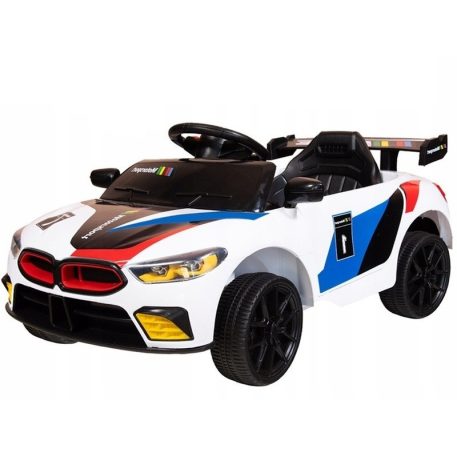 Biele športové elektrické auto GTE pre deti s diaľkovým ovládaním