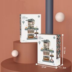   63 cm vysoká moderná kuchynská súprava s 38 doplnkami v olivovej farbe